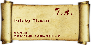 Teleky Aladin névjegykártya